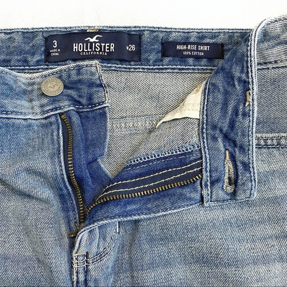 16. Hollister High Rise Frayed Denim Mini Skirt - Picture 4 of 6
